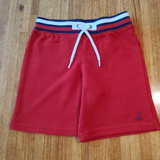 Janie Jack Boys Shorts Red w/Striped Elastic Waist Soft Comfy POE Sz 4