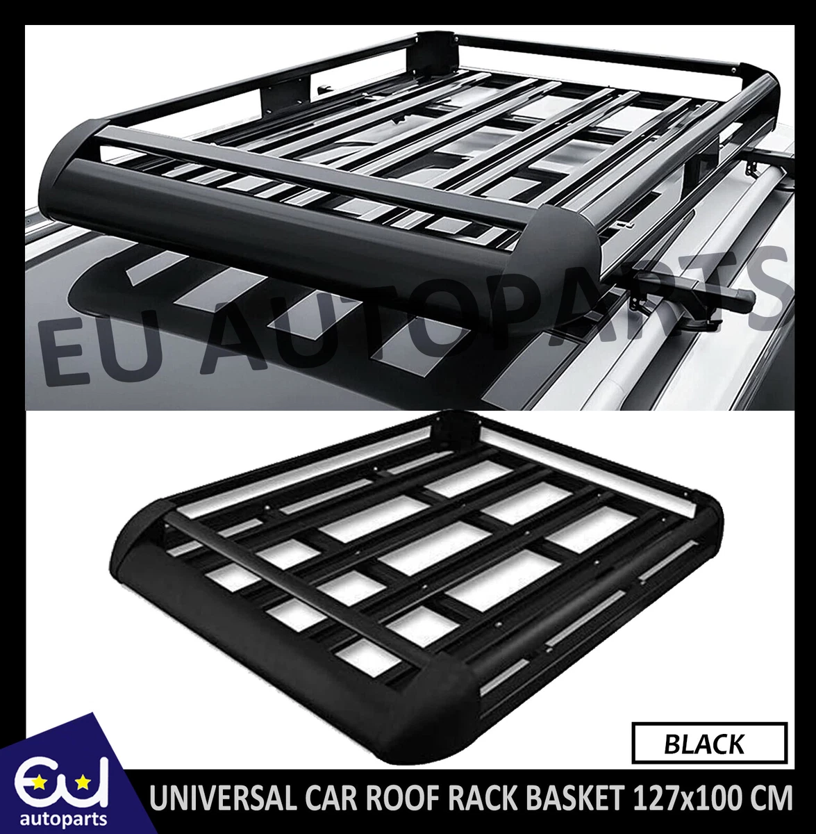 Large Black Aluminium Roof Rack Basket Tray Luggage Cargo Carrier