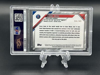 Set équipe PSG Topps 2021/22 – Carte N°18 Lionel Messi