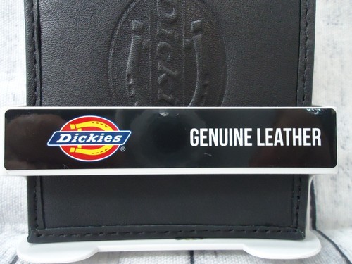 Cartera Billetera Dickies Para Hombres Cuero Negra Delgada Doble Pliegue Grande Logotipo Repujado Nueva con Etiquetas - Imagen 3 de 14