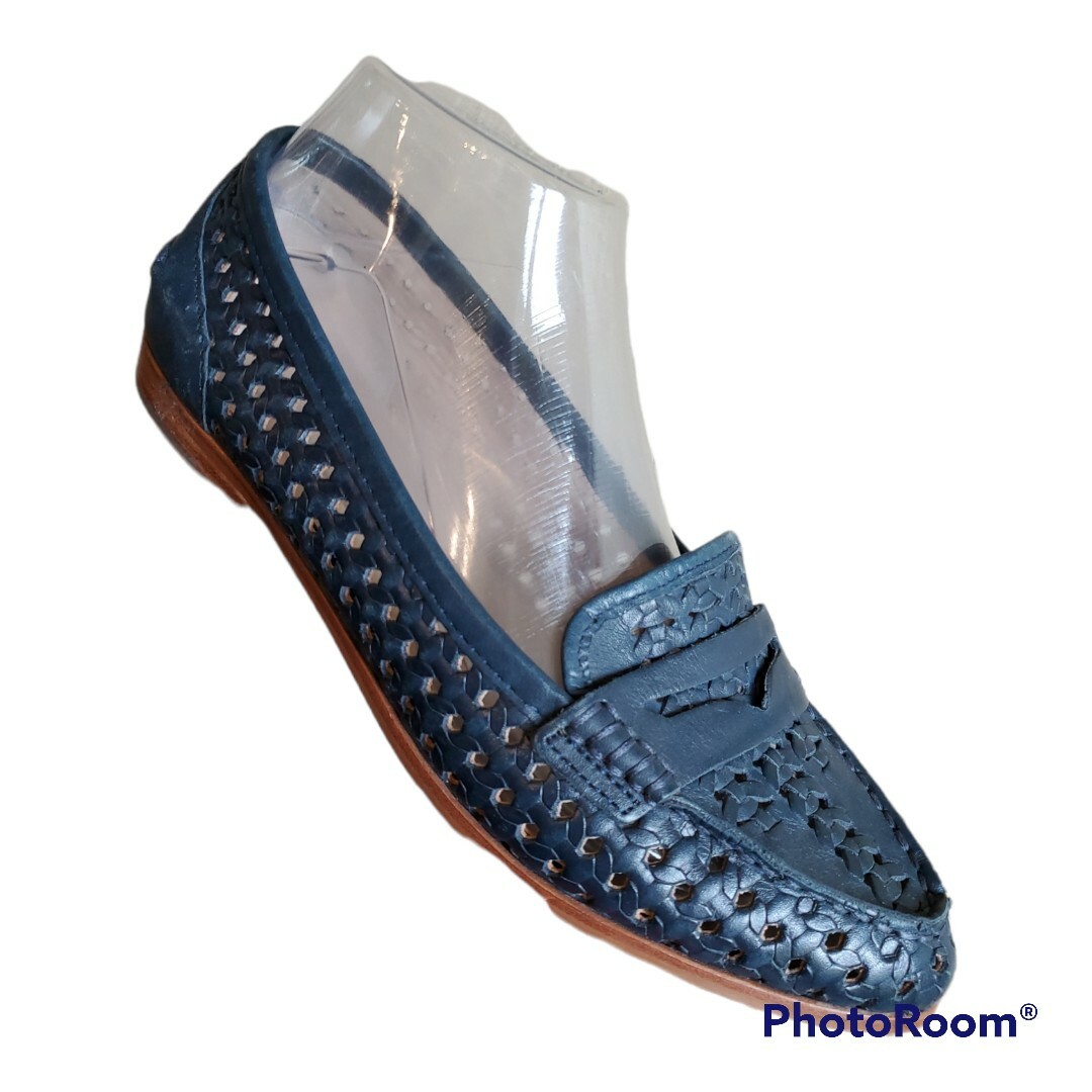 J. Crew Collins Navy Woven Leather 
