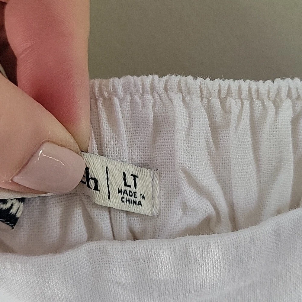 OFF WHITE Maxi abito donna Abercrombie & Fitch misto lino bianco sporco taglia large alto