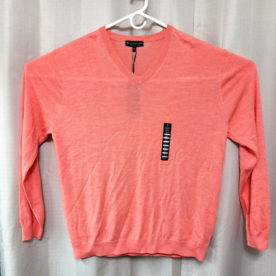 Hart Schaffner Marx Extra Fine Merino Wool Sweater Men's XLT Coral Heather NWT