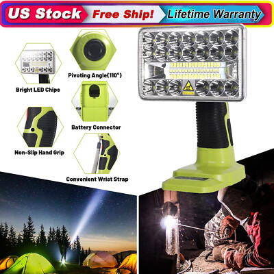 #ad 18W 2000LM LED Flashlight Work Light for Ryobi 18V Batteries P104 P105 USB Port $36.03