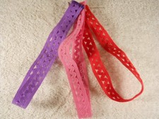Nylon Cloth Headbands in 3 Colorful styles, 3 Pc Set