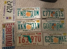 Lot Of 8 Florida License Plates Including Combat And Disabled Veteran Plates