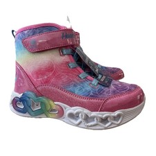 Skechers Infinite Heart Lights High Tops Girls Size 12 NWT They Light Up 