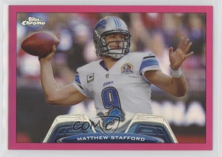 2013 Topps Chrome BCA Pink Refractor 84/399 Matthew Stafford #140 1by