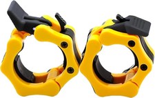 Pro Elite Olympic Barbell Clamps Collars Quick Release Pair of Locking Weight...