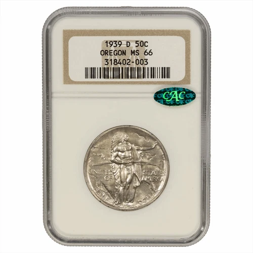 1939D Oregon Half Dollar 50C NGC CAC MS 66