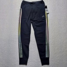Adidas Jogger Pants Girls Size L 14 Black NEW Ombre Pastel 3-Stripe AK4832