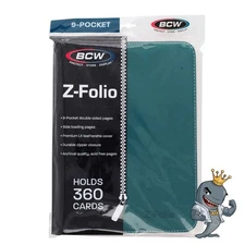 BCW Z-Folio 9-Pocket ZIPPER  Album - Teal - FREE SHIP