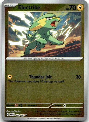 Pokemon Electrike Mega Evolution MEG #049/132 Common Reverse Holo NM