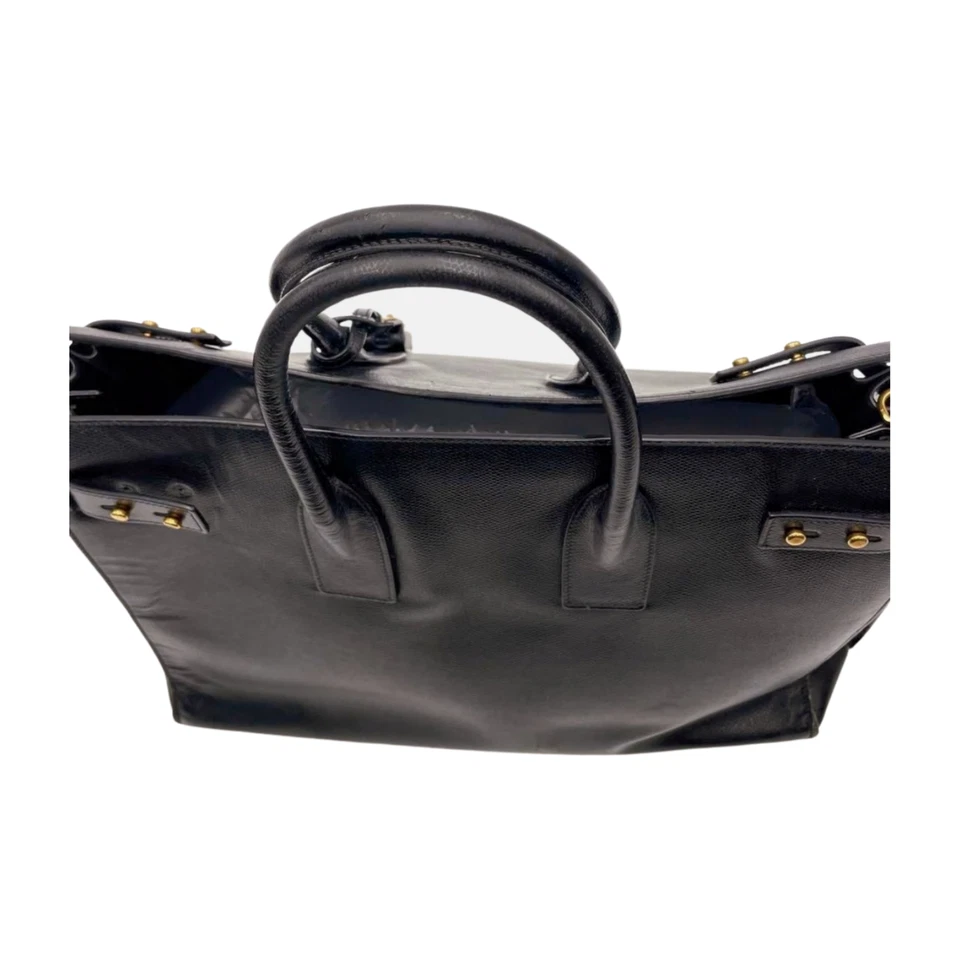 Saint Laurent Sac de Jour Large Tote Business Bag Black Leather Men's Auth Flaw - Image 4 of 4