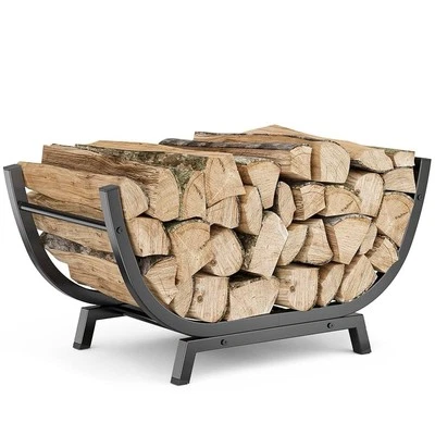 25” Firewood Rack Outdoor Indoor Powder Coated Wood Rack Storage Holder - Image 1 of 4