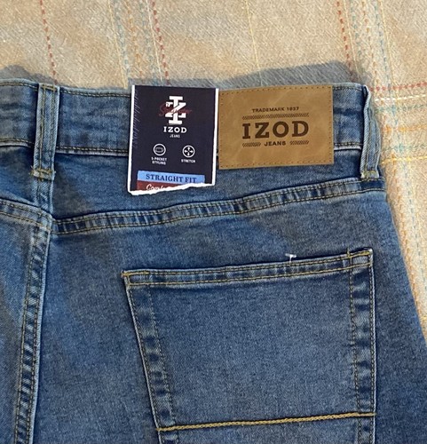 IZOD Men's Straight Fit Blue Jeans Size 36x30 BRAND NEW WITH TAGS