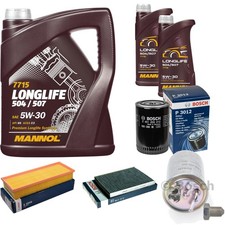 BOSCH Inspektionspaket 7 L MANNOL 5W-30 Longlife für Seat Inca 6K9 1.9 SDi