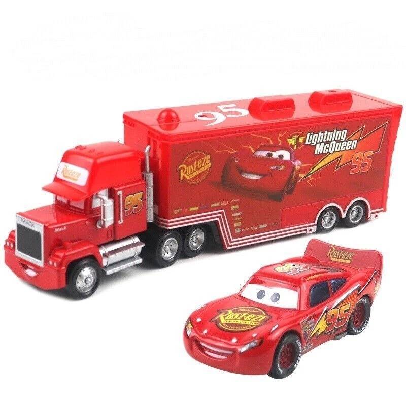 迪士尼皮克斯汽车 Tow Mater&Lightning Mcqueen&Mack Hauler 压铸玩具汽车散装 — 第 2/4 张图片