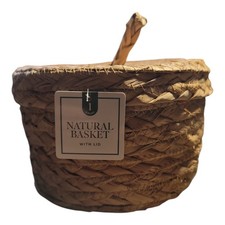 Natural Woven Basket with Lid, Great for Storage and Decoration