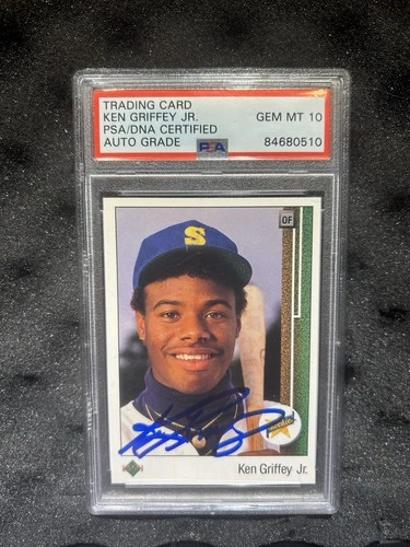 Ken Griffey Jr  Rookie Auto Psa 10 Trading Card Auto Gem 💎🐐 Upper Deck 1989
