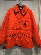 RefrigiWear Insulated Jacket Solid Blaze Orange Hunting Safety Vintage sz XL