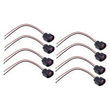 8X Fuel Injector Connector Wiring Plug Clips EV6 EV14 Pigtail Cut fit for Ford