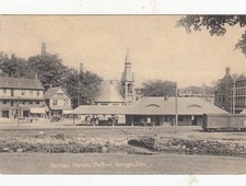 vintage postcard STAFFORD  SPRINGS CT CENTRAL...