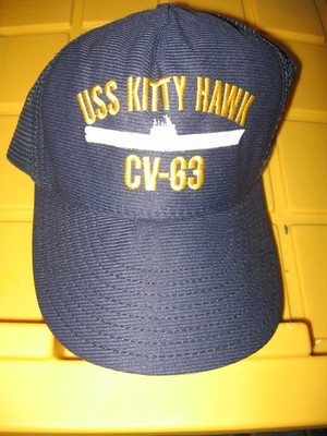 U.S.S. Kitty Hawk CV-63 Mesh Back Ballcap Original From Ship's Store Made in USA