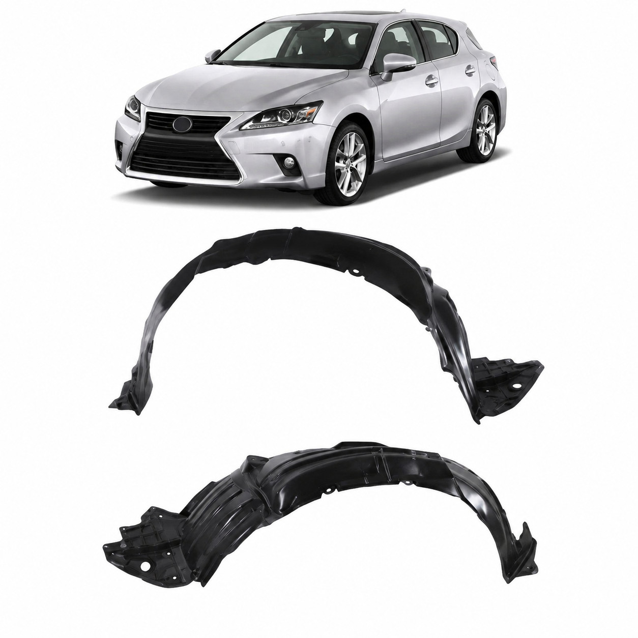 2Pcs Fender Liner Fits For Lexus CT200h 2011-2015 Front LEFT+RIGHT Inner new
