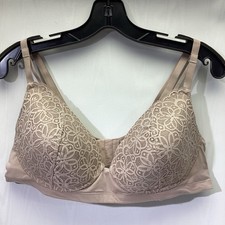 Maidenform Bra Bralette Beige Wireless 2XL Comfort Lacy Style 2314