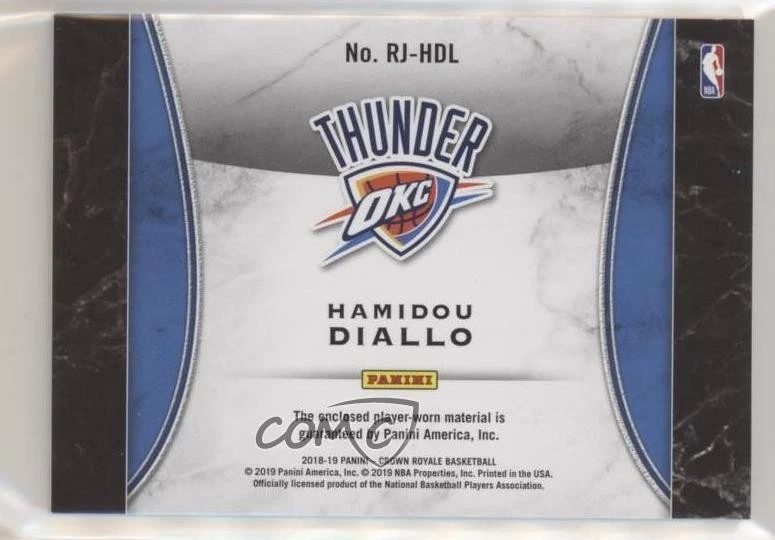2018-19 Panini Crown Royale Rookie Jerseys Hamidou Diallo #RJ-HDL RC - Image 2 of 2