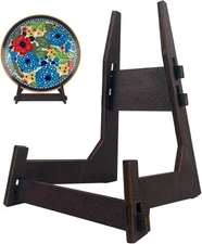 2 Pack 8 Inch Wooden Easel Stands for Display Decorative Picture Frame, brown 