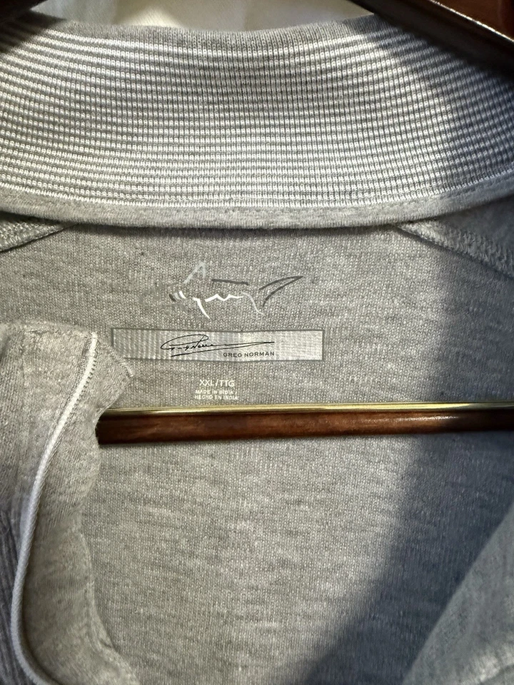 Camisa pulóver de golf informal Greg Norman XXL gris cuarto cremallera cuello falso para hombre Foto 2 de 4