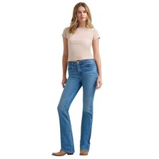 NWT Wrangler Womens High Rise Bootcut Jeans Blue Free to Stretch Size 12 32L