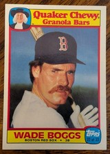 1986 Topps Quaker Chewy Granola Bars #22 - Wade Boggs, Boston Red Sox- HOF- NrMt