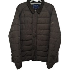 Joules Bayford Mens Quilted Padded Jacket Size XXL Dark Green Cord Collar