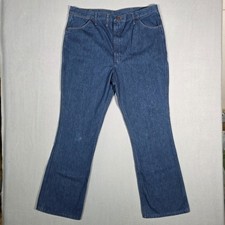 Vintage Wrangler Jeans Mens 42 Long Blue 945 Boot Scovill Zipper Cowboy Cut USA
