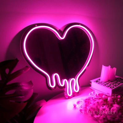 Personalized Mirror Neon Sign | LED Mirror Wall Sign | Neon Mirror Vanity Sign