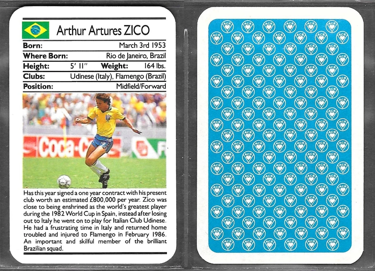 Carte De Foot ZICO (Brésil) - Rookie Card Mondial 1988 - JT29