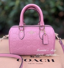 NWT Coach Mini Rowan Crossbody Bag Signature Leather CCF28 pebbled leather/peony