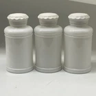 Vintage Milk Glass Apothecary Bottle 5” Medicine Spice Jar Threaded Cap Lot X3