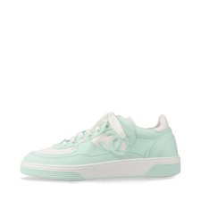 Chanel Coco Mark 24C Canvas  Leather Sneakers 38 Ladies' Mint green x white G45