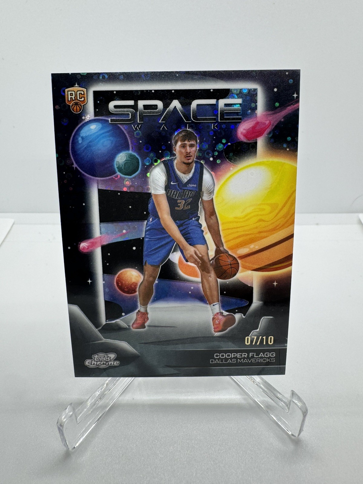2025 Topps Cosmic Chrome Cooper Flagg RC Space Walk Black Eclipse Refractor /10