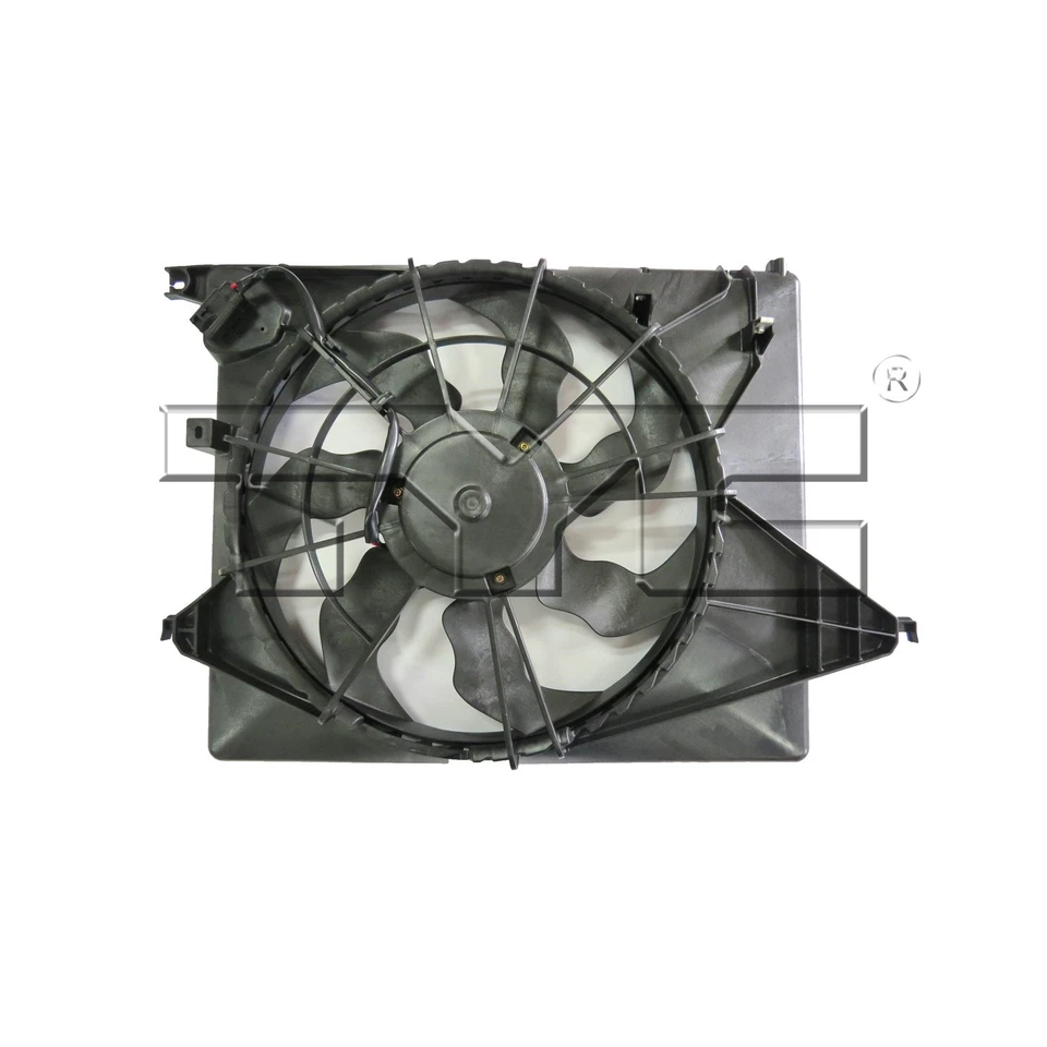 Ventilador de refrigeración de radiador y condensador para 13-18 Hyundai Santa Fe/14-15 Kia Sorento Foto 2 de 4