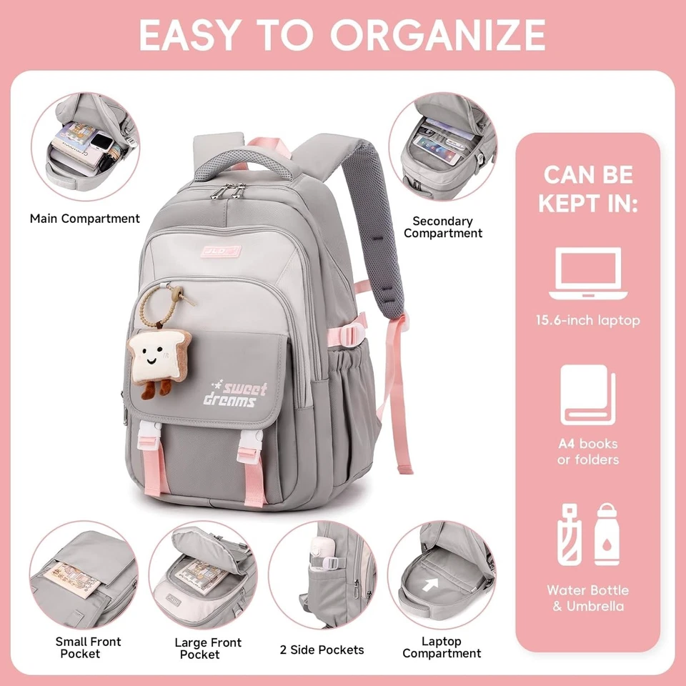 Schulrucksack Teenager - 36L Schulranzen Für Mädchen 3. - 5. Klasse, Großer Ruck - Bild 4 von 4