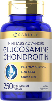 Glucosamine Chondroitin MSM | 250 Mini Tablets | Advanced Formula with Turmeric