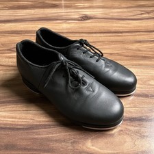Bloch Mega Tap Shoes Women's 7 Leather Black Lace Up Dance Round Toe