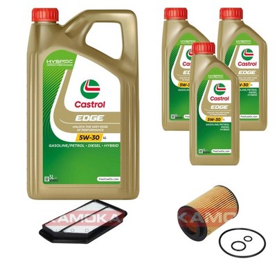 KAMOKA Inspektionspaket Castrol EDGE Titanium FST 5W-30 8L für Honda Civic VIII