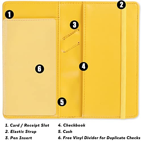 как выглядит PU Leather Checkbook Cover for Register Duplicate Light Yellow Simple Style фото