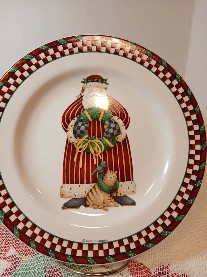 Debbie Mumm Oneida Santa’s Spirit Juego de 4 Platos de Almuerzo de Ensalada Postre Vacaciones Foto 2 de 4